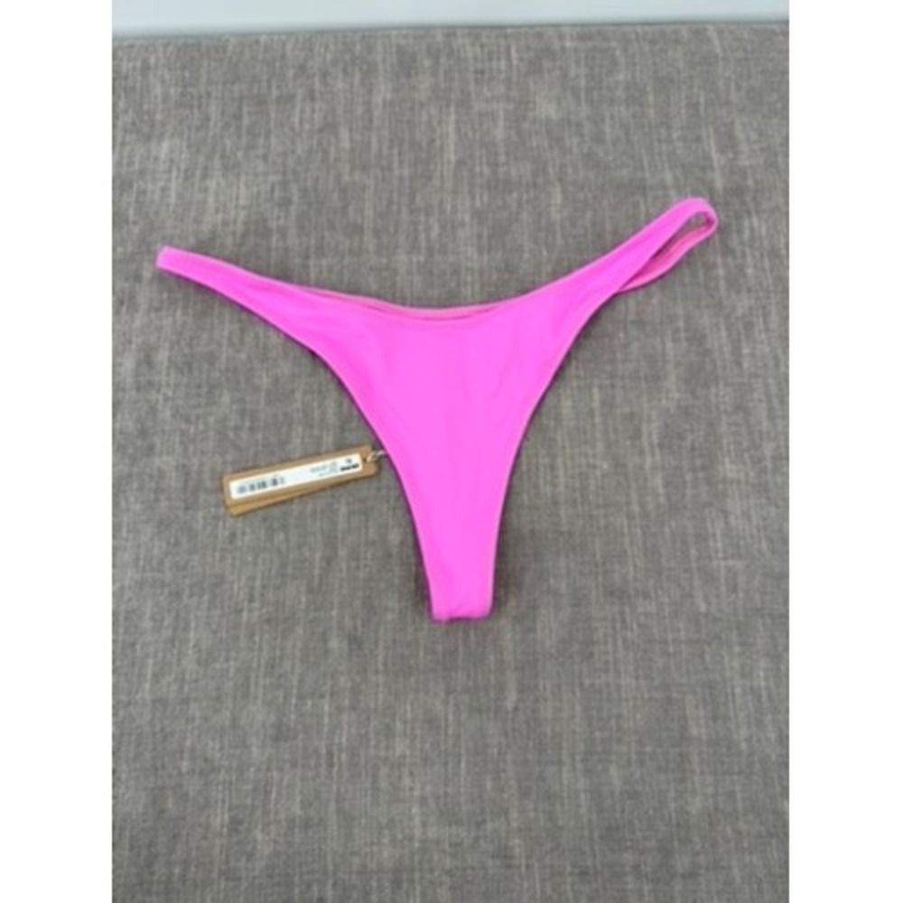 SKIMS Recycled Swim Thong Bikini Bottom Neon Orchid Pink Size S Small NWT